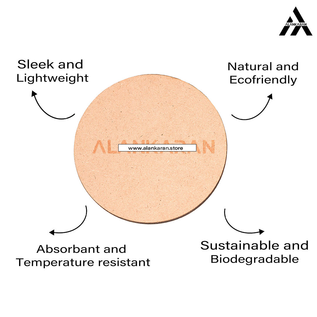Alankaran MDF Plain Round Base for Painting