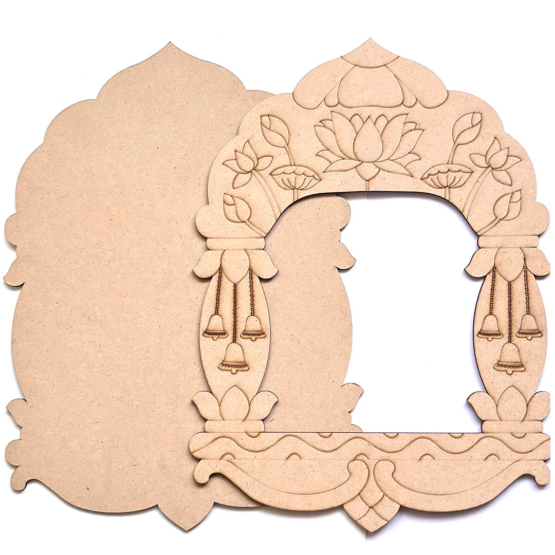 Pre-marked Lotus & Bells Jharokha Design No.2