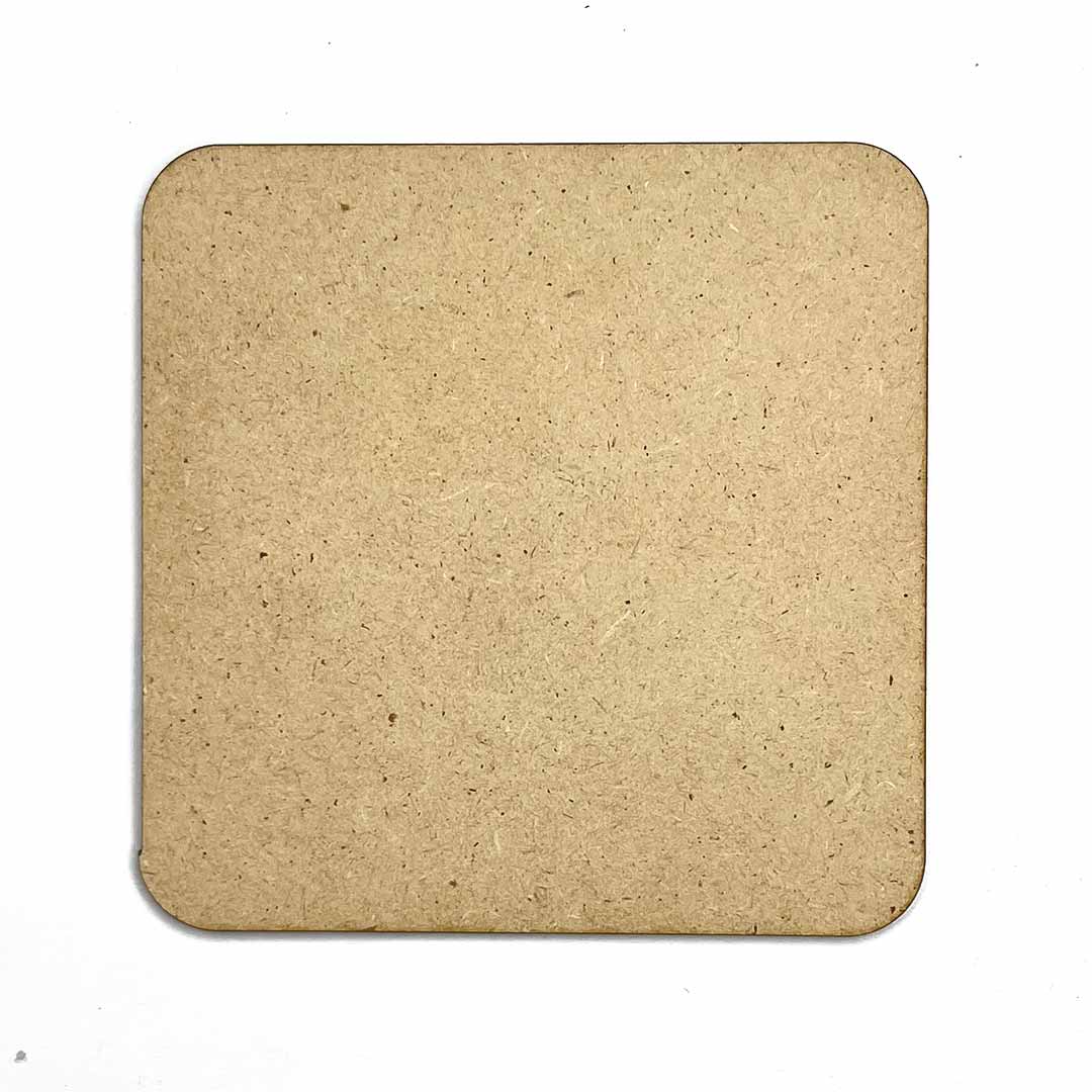 Square Base with Round Edges MDF Base Set of 6