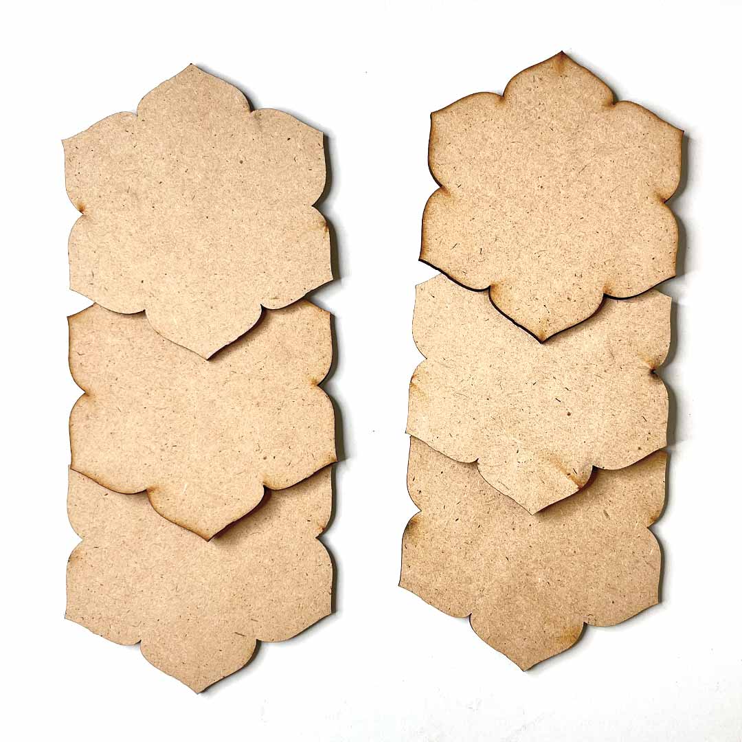 Floral MDF Base Set of 6