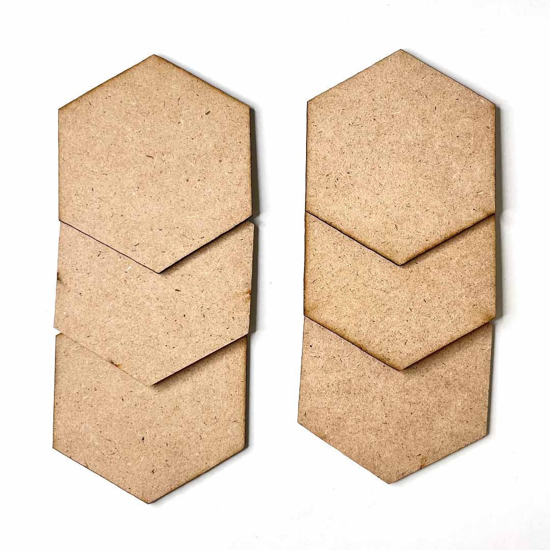 Hexagon Mdf Base Set of 6