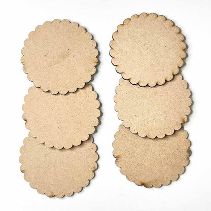 scalloped MDF Base Set of 6